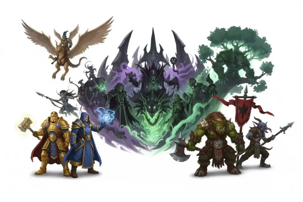 Альянс, Орда, Нежить и Ночные Эльфы — фракции Warcraft III Альянс, Орда, Нежить и Ночные Эльфы — фракции Warcraft III